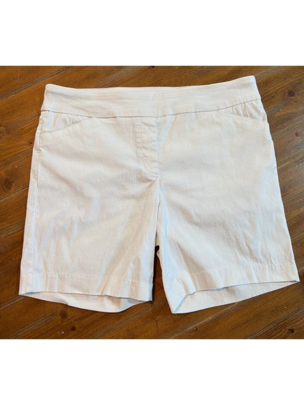 Kim Rogers Women White Stretch Shorts Size 12